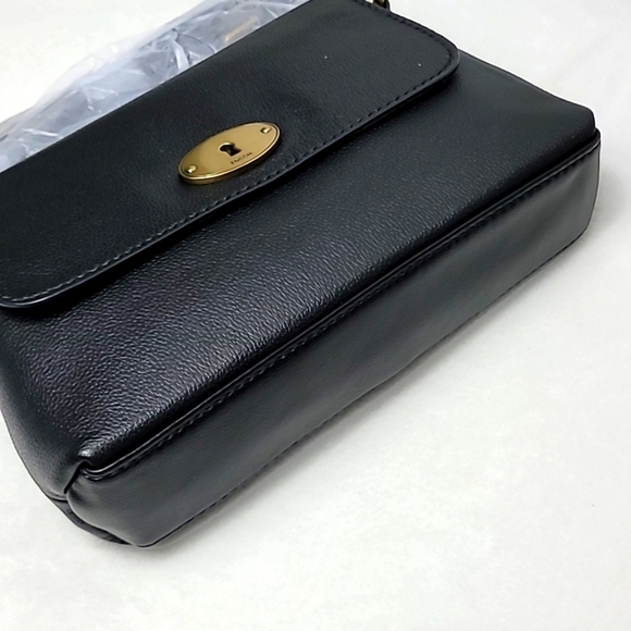 Fossil Gabriella Black Leather Small Flap Crossbody Bag - Picture 6 of 6